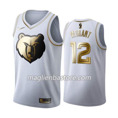 Maglia NBA Memphis Grizzlies Ja Morant 12 Nike 2019-20 Bianco Golden Edition Swingman - Uomo